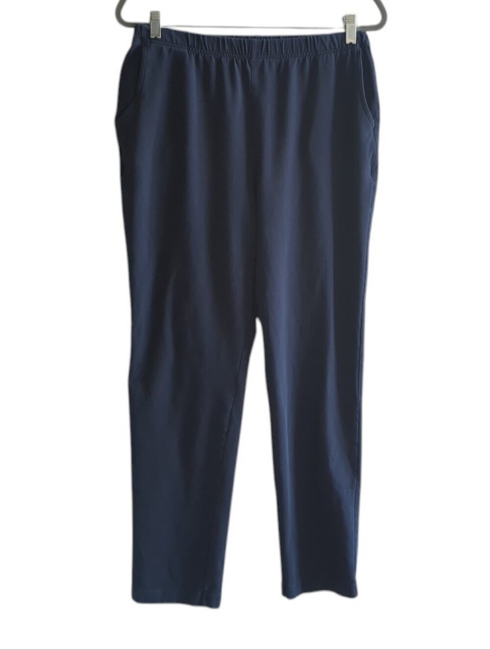 L.L. Bean Dark Blue Tapered Leg High-Rise Elastic Waist Knit Pants Size M-Reg